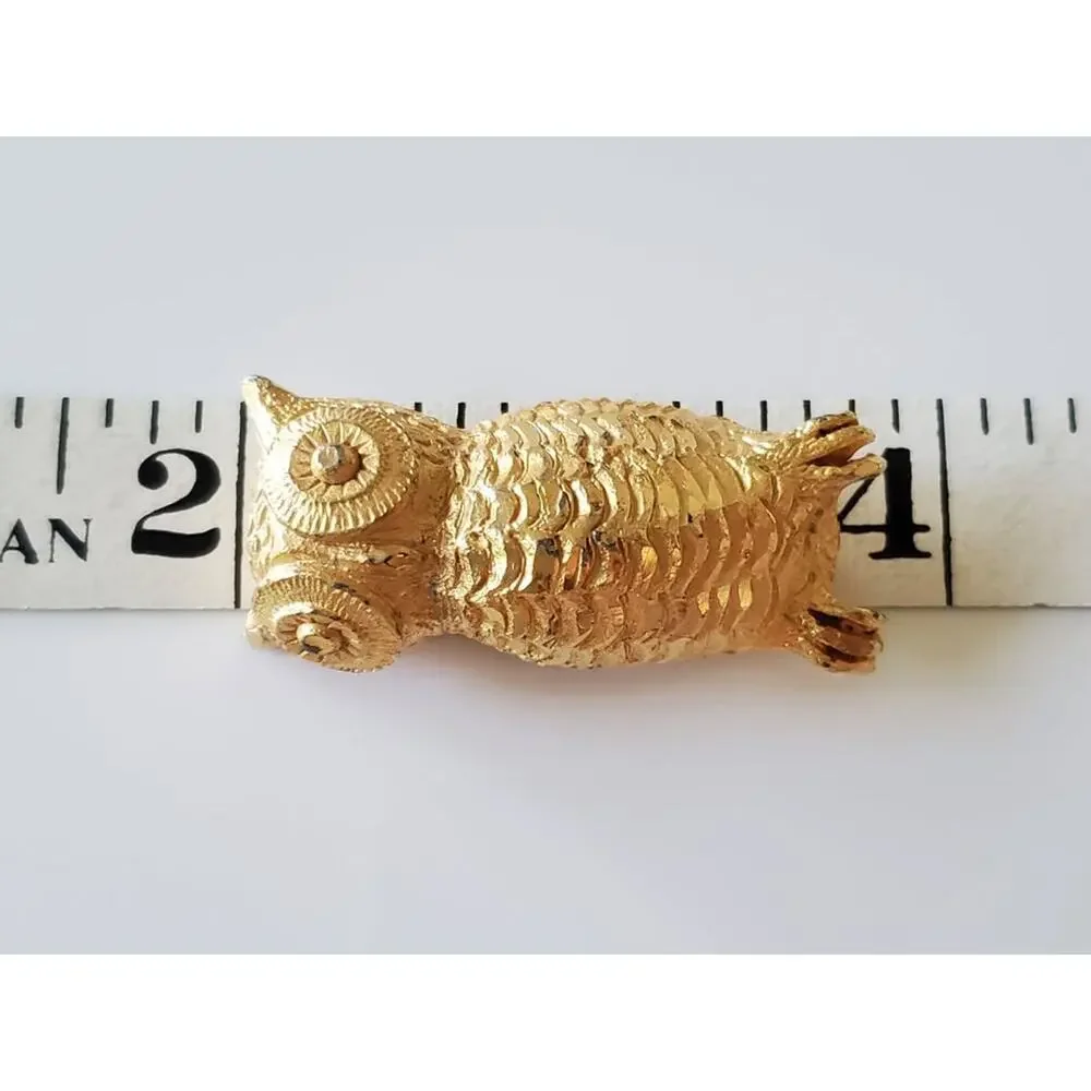Vintage Gold-tone Owl Brooch
